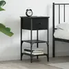 vidaXL Cabinet de chevet avec tiroir Chêne noir 33,5 x 36 x 70 cm