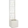 vidaXL Jardinière Vidaxl Avec Treillis Blanc 36x36x140 Cm Pp