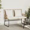 vidaXL Banc de jardin avec oreiller Noir, Anthracite 113 x 69 x 83 cm