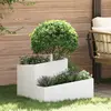 vidaXL Cache-pot de jardin Blanc 60 x 60 x 50 cm Acier laminé à froid