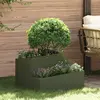 vidaXL Vidaxl Cache-Pot En Métal Vert Olive Métal Moyen Empilable