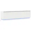 vidaXL Meuble TV - Blanc - 180x38x49 cm - LED intégré - 4 portes coulissantes