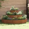 vidaXL Cache-pot de jardin Marron 120 x 120 x 20 cm Acier patiné
