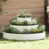 vidaXL - Tuin - Plantpot - Wit - 120 - x - 120 - x - 20 - cm - Staal