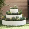 vidaXL Cache-pot de jardin Blanc 90 x 90 x 20 cm Acier laminé à froid