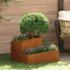 vidaXL Cache-pot de jardin Marron 60 x 60 x 50 cm Acier patiné