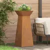vidaXL Jardinière à pilier 2 pcs Argent 40 x 40 x 100 cm Acier patiné