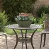 vidaXL Pot en métal Vert olive Métal Moyen Autres décorations