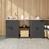 vidaXL Ensemble de rangement cuisine 3 pcs Noir 180 x 50 x 92 cm