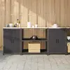 vidaXL Ensemble de rangement cuisine 3 pcs Noir 210 x 50 x 92 cm