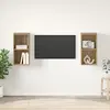 vidaXL Meuble TV mural 2 pcs Chêne artisan 37 x 37 x 72 cm