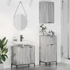 vidaXL Ensemble de mobilier de salle de bain Plaid 3 pcs Sonoma gris