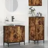 vidaXL Ensemble de mobilier de salle de bain Plaid 2 pcs Chêne fumé