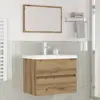 vidaXL Ensemble de mobilier de salle de bain 3 pcs Chêne noir