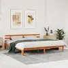vidaXL Cadre de lit marron ciré 200x200 cm en bois massif de pin