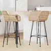 vidaXL Chaise de bar 2 pcs Naturel 55 x 52 x 105 cm Rotin et métal