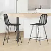 vidaXL Chaise de bar 2 pcs Noir 44,5 x 54,5 x 97,5 cm Rotin et métal