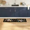 vidaXL Tapis de Cuisine Floral Fleurs 45 x 150 cm Velours