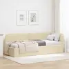 vidaXL Cadre de lit d'angle avec tête de lit Crème 80 x 200 cm tissu