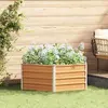 vidaXL Jardin surélevé Aspect bois 129 x 129 x 45 cm Acier galvanisé