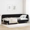 vidaXL Cadre de lit d'angle avec tête de lit Noir 90 x 190 cm tissu