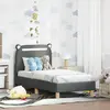 vidaXL vidaXL Cadre de lit pour tout-petit avec tête de lit Gris foncé