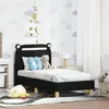 vidaXL Cadre de lit pour tout-petit avec tête de lit Noir 70 x 140 cm