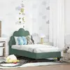 vidaXL vidaXL Cadre de lit pour tout-petit avec tête de lit Vert Mer