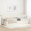vidaXL Cadre de lit d'angle avec matelas Crème 80 x 200 cm Velours