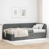 vidaXL Cadre de lit d'angle avec matelas Gris foncé 100 x 200 cm tissu