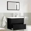 vidaXL Ensemble de mobilier de salle de bain 2 pcs Chêne noir