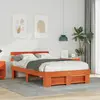vidaXL Vidaxl Cadre De Lit Marron Cire 120 X 190 Cm Bois De Pin Massif