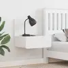vidaXL Table de Nuit Murale Blanc 44 x 32,5 x 40 cm Bois de pin massif