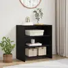 vidaXL Buffet en chêne noir 70x41x75 cm en bois d'ingénierie
