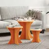 vidaXL Ensemble de tables basses 3 pcs Marron cire 46 x 46 x 47 cm
