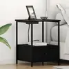 vidaXL Table de nuit avec station de chargement avec tiroir Chêne noir