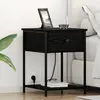 vidaXL Cabinet de chevet Chêne noir 42 x 41 x 56 cm Bois d'ingénierie