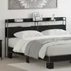 vidaXL Tête de lit de rangement Chêne noir 200 cm Bois d'ingénierie