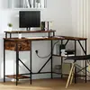vidaXL Bureau Chêne fumé 120 x 79 x 86.5 cm Bois d'ingénierie