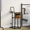 vidaXL Table de chevet Chêne fumé 41.5 x 26 x 60.5 cm
