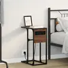 vidaXL Table de chevet Chêne marron 41.5 x 26 x 60.5 cm