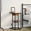vidaXL Table de chevet Chêne fumé 41.5 x 26 x 60.5 cm