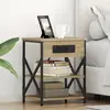 vidaXL Table de nuit avec station de chargement Chêne sonoma