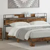 vidaXL Tête de lit de rangement Chêne fumé 200 cm Bois d'ingénierie