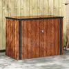 vidaXL Boîte de Rangement de Jardin Marron 151,5 x 82 x 110,5 cm Acier
