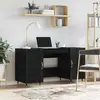 vidaXL Bureau avec porte Chêne noir 140 x 50 x 75 cm Bois d'ingénierie