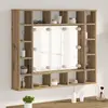 vidaXL Armoire Miroir chêne artisanal 91 x 15 x 76.5 cm