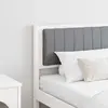 vidaXL Tête de lit capitonnée avec tête de lit Blanc 180 cm Pin massif