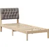vidaXL Cadre de lit avec tête de lit rembourrée Marron 75 x 190 cm