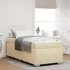 vidaXL Cadre de lit Crème 90 x 190 cm tissu